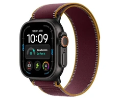 Apple Išmanusis laikrodis watch ultra 4 gps + cellular, koperta 49mm su tytanu (juodos spalvos), opaska trail w kolorze burgunda - dydis s/m