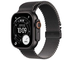 Išmanusis laikrodis Apple „Watch Ultra 3 GPS + Cellular“, 49 mm, juodo titano korpusas | Juodas titano Milano apyrankės dirželis – S