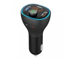 ART transmiter FM bluetooth 5.0 + USB A QC3.0 + Typ C (total 30W) FM-73 juodas