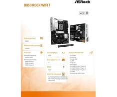 Asrock B850 Rock WiFi 7 AMD B850 Socket AM5 ATX