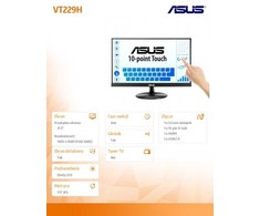 Asus Monitorius 21,5 colio VT229H FHD IPS Touch 10P HDMI D-Sub USB garsiakalbis