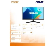 ASUS VY229HF Eye Care Monitorius 22 colių IPS WLED FHD 16:9 100Hz 250cd/m2 1ms H1DMI D-Sub Juodas