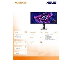 Monitorius ASUS XG34WCDG - 175Hz | UWQHD | QD-OLED | 34"
