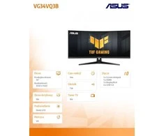 Asus tuf gaming vg34vq3b monitorius komputerowy 86,4 cm (34") 3440 x 1440 px ultrawide quad hd led juoda