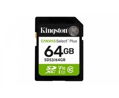„Kingston Technology“ 64 GB SDXC Canvas Select Plus Gen3 100 MB/s C10 UHS-I U1 V10 atminties kortelė