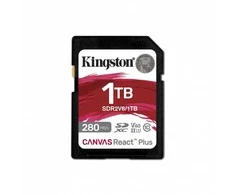 Atminties kortelė „Kingston Technology 1TB Canvas React Plus SDXC UHS-II 280R/150W U3 V60“ atmintis, skirta „Full HD“ / 4K atmintims