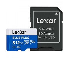 Atminties kortelė Karta Lexar Mėlyna Plus Micro SDXC 512 GB Class 10 UHS-I/U3 A2 V30 (LMSBLPL512G-BNANG)