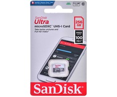 Atminties kortelė Sandisk ultra microsdxc 256gb 100mb/s a1 cl10 uhs-i