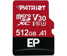 Atminties kortelė su patriotine atmintimi ep pro pef512gep31mcx adapteris (512gb; 10 klasė, a1 klasė, u3 klasė, v30; adapteris, atminties kortelė)
