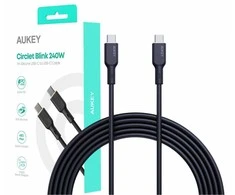 USB Laidas - Aukey CB-SCC241 240W 5A 20V Nailonas Juodas