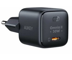 Aukey Pa-b1l juodas omnia ii mini kroviklis jungiama į tinklą 1xusb-c powerdelivery 30w 5a