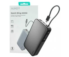 Aukey Pb-y48 nešiojamas įkroviklis 20000 mAh 130 W 4xUSB LED PPS kabelis USB-C