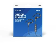 Ausinės belaidės, su mikrofonu, ze słuchawkami savio we-03 (į ausis įkišamos, sportui; belaidės, bluetooth; su mikrofonu; spalva juoda