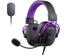 Havit H2002C+U - žaidimams ausinės (juodas ir violetinė)