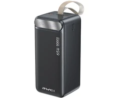 Powerbank Awei PA-81 50000mAh 65W PD 2xUSB-A/USB-C juodos spalvos