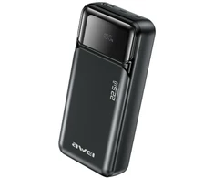Nešiojamoji baterija Awei PA-92 20000mAh 22.5W PD 2xUSB-C, juoda