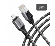 AXAGON ADE-CM30 USB-C 5 Gbps – Gigabit Ethernet adapteris su integruotu CAT6 RJ-45 tinklo kabeliu (3 m), Asix AX88179B