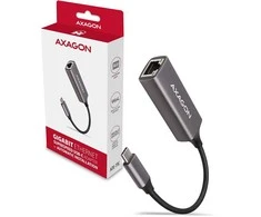 Axagon Ade-TRC tinklo plokštės Gigabito eterneto adapteris, USB-C 3.2 Gen 1, automatinis diegimas, metalas, titano pilka