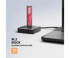 AXAGON | USB-C 10Gbps docking station for M.2 NVMe/SATA SSD | ADSA-M2C11