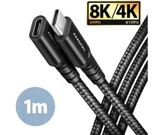 Axagon Bucm32-CF10AB prailginimo laidas gen2 USB-C - USB-C, 1 m, 5A, 20 Gbps, PD 240 W, pintas, juodas
