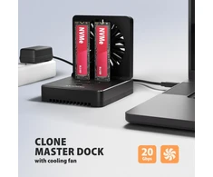 AXAGON | USB-C 20Gbps docking station for 2x M.2 NVMe/SATA SSD with disk cloning function without PC | ADSA-M2C22
