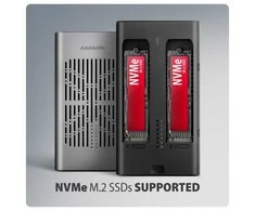 „AXAGON USB-C 20Gbps“ dvigubas M.2 NVMe SSD „CLONE MASTER“ korpusas | EEM2-20GD