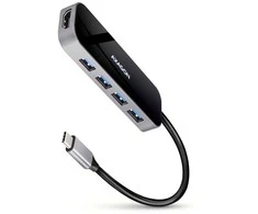 Axagon Hmc-6h4a wieloportowy hub 4x usb-a + hdmi, usb-c 3.2 gen 1, pd 100w, 20cm usb-c kabelis