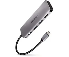 Axagon Hmc-hcr3a wieloportowy šakotuvas 3x usb-a + hdmi + sd/microsd, usb-c 3.2 gen1, 20 cm usb-c kabelis