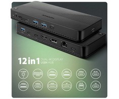 Axagon HMC-U4 Wieloportowy šakotuvas USB 12in1, USB 4.0 40Gbps, 3x USB-A, 2x USB-C, Glan, HDMI 8k, DP 8k, PD 100W, HQ Audio 24bit, UHS II SD/MicroSD, 80cm USB-C KA