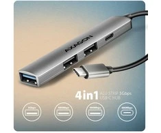 AXAGON ALU STRIP USB-C 4 prievadų šakotuvas | HUE-STC