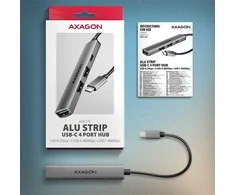 AXAGON ALU STRIP USB-C 4 prievadų šakotuvas | HUE-STC