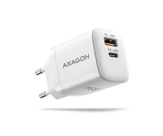 AXAGON ACU-PQ33W, GaN 33 W tinklo įkroviklis, USB-A + USB-C, PD3.0/PPS/QC4+/SFC2.0/Apple, balta