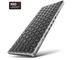 Axagon „Klaviatūra hmc-kb-nrd usb-c 5gbps“ su vieliniu šakotuvu 9in1, SD/Micro SD, 3x USB-A, HDMI 4k/60Hz, PD 100W, garso, šiaurietiškas išdėstymas, 60cm USB-C kabelis