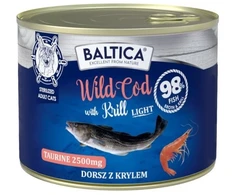BALTICA Excellent Wild cod with krill Light – šlapias kačių maistas – 185g