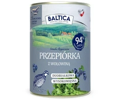 BALTICA Regionų skoniai Putpelės su jautiena - šlapias šunų ėdalas - 400g