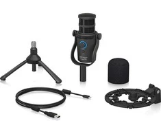 „Behringer D2 Podcast Pro“ – skaitymo/vokalo mikrofonas su XLR/USB jungtimi