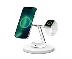 Belkinas | Pro MagSafe 3in1 belaidis įkrovimo stovas + kintamosios srovės maitinimo adapteris | PAdidinkite įkrovimą