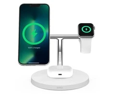 Belkinas | Pro MagSafe 3in1 belaidis įkrovimo stovas + kintamosios srovės maitinimo adapteris | PAdidinkite įkrovimą