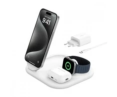 Belkin BoostCharge Headphones, Išmanusis telefonas, Išmanusis laikrodis Baltas USB Wireless charging Fast charging Indoor