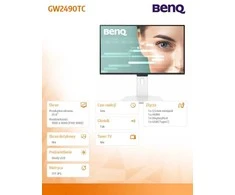 Monitorius BENQ GW2490TC 24" FHD IPS 144HZ HDMI/DP/SPEAKERS/USB-C 20W NÄYTTÖ VALKOINEN