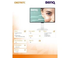 Monitorius BENQ GW2790TC 27" FHD IPS 144HZ HDMI/DP/SPEAKERS/USB-C 20W NÄYTTÖ VALKOINEN