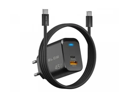 Blow Įkroviklis jungiama į tinklą gniazdo usb + usb-c pd 45w + kabelis