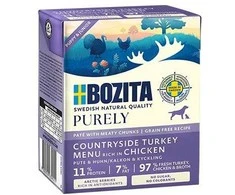 BOZITA Purely Paté Duoprotein Junior vištiena and kalakutiena - wet dog food - 370g