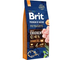 Brit premium by nature senior s+m - sausas Maistas šunims starszych vidutinėms veislėms - 15 kg