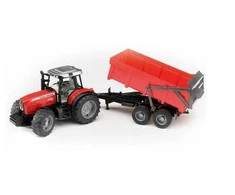 Bruder Massey Ferguson vilkikas su savivarte priekaba