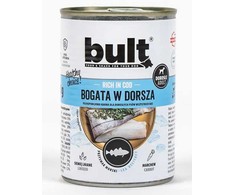 BULT Šlapias šunų ėdalas su menkėmis, gausus žuvies gabalėliais, 400g