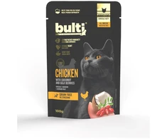 Kačių Maistas - BULTI Superfoods Vištiena Kokosų Pienas Goji Uogos Drėgnas 100g
