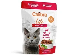Kačių Maistas - CALIBRA Cat Life Suaugusiųjų Jautiena padaže Drėgnas Maistas 85g