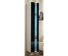Cama Meble Sieninė lentyna 180 VIGO, 180/40/30, (spalva: Balta/Blizgi juoda)