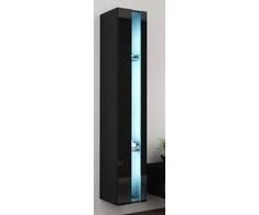 Cama Meble Sieninė lentyna 180 VIGO, 180/40/30, (spalva: Juoda/Blizgi juoda)